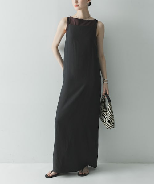 URBAN RESEARCH(アーバンリサーチ)の「『接触冷感』キュプラキャミワンピース(ワンピース・レディース・BLACK/BROWN・36/38)」の1枚目の写真