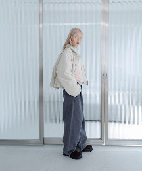 KBF（ケイビーエフ）の「リバーシブルパデッドジャケット（テーラードジャケット・レディース・IVO×IVO/BRN×CREAM/NAVY×BRN・one）」の7枚目の写真