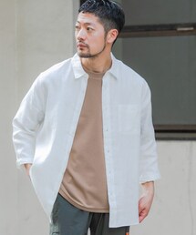 URBAN RESEARCH ROSSO（アーバンリサーチロッソ）の「『XLサイズあり』リネン七分袖レギュラーシャツ（シャツ/ブラウス）」