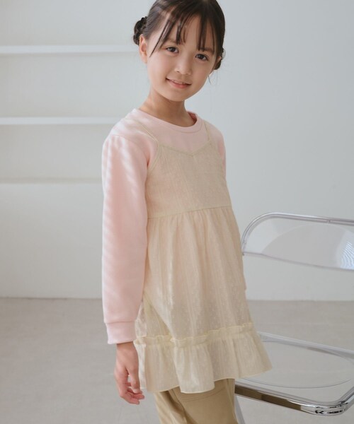 ROPE' PICNIC（ロペピクニック）の「【KIDS/キッズ】レースチュニックワンピース（ワンピース・キッズ・ホワイト/オフホワイト・L/M/S）」の14枚目の写真