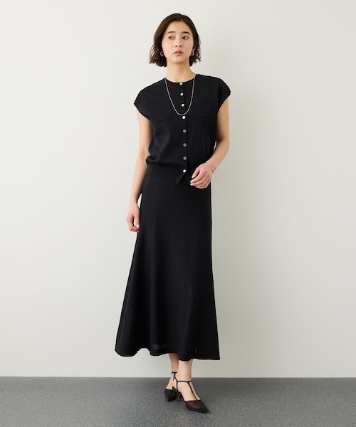 ROPE'(ロペ)の「ギマコットンニットフレアスカート/セットアップ対応・イージーケア(スカート・レディース・ブラック/ブラウン系/ブルー・F)」の21枚目の写真