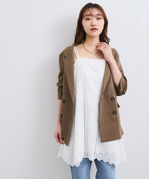 VIS(ビス)の「カットワークレースキャミミニワンピース(ワンピース・レディース・ブラック/オフホワイト・F)」の10枚目の写真