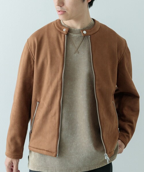 ITEMS URBANRESEARCH（アイテムズ アーバンリサーチ）の「裏フリース F.S. シングル ライダース（ライダースジャケット・メンズ・BLK/BRN/CHA・M/L）」の3枚目の写真