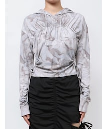 EMODA | HOLE GATHER RIBBON TOP(Tシャツ/カットソー)