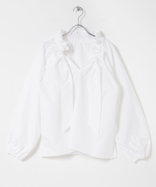 URBAN RESEARCH ROSSO（アーバンリサーチロッソ）の「フリルネックシャツブラウス（シャツ/ブラウス・レディース・WHITE/L/PURPLE/CHARCOAL・Free）」の11枚目の写真