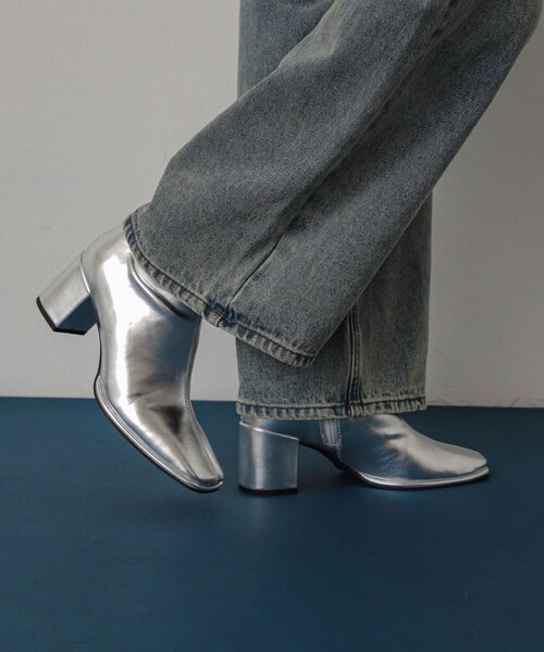 SENSE OF PLACE by URBAN RESEARCH（センスオブプレイスバイアーバンリサーチ）の「『消臭』スクエアトウセンターシームストレッチブーツ（ブーツ・レディース・SUEDE/BLACK/SILVER・S/M/L）」の3枚目の写真