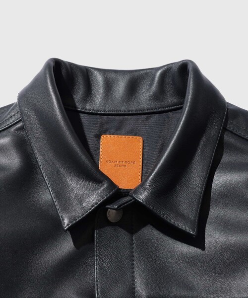 ADAM ET ROPE'(アダムエロペ)の「レザートラックジャケット / ADAM ET ROPE' JEANS(ブルゾン・メンズ・ブラック/ネイビー・L/M)」の8枚目の写真