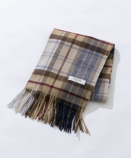 URBAN RESEARCH Sonny Label（アーバンリサーチサニーレーベル）の「ウールカシミヤチェックワイドマフラー（マフラー・メンズ・ベージュ/グレー/カーキ/ネイビー・One）」の5枚目の写真
