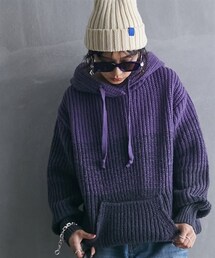 GEVS. | 大きいサイズグラデーションニットパーカーGEVS.(ニット/セーター)