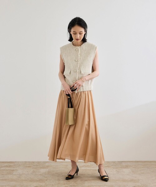 ROPE'（ロペ）の「【洗える】コットンシルクスカート（スカート・レディース・ブラック/ベージュ/ターコイズ・F）」の11枚目の写真