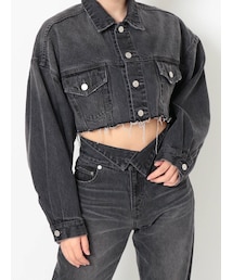 EVRIS | ダメージデニムショートジャケット【セットアップ着用可能】(デニムジャケット)