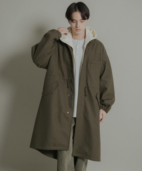 SENSE OF PLACE by URBAN RESEARCH（センスオブプレイスバイアーバンリサーチ）の「『UR TECH』 カットメルトンモッズコート（モッズコート・メンズ・BLACK/KHAKI・M/L）」の20枚目の写真