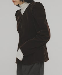 KBF | パフスリーブベロアブラウス(シャツ/ブラウス)