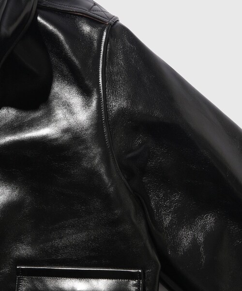 ADAM ET ROPE'（アダムエロペ）の「【BUZZ RICSONS WILLIAM GIBSON COLLECTION】BLACK A-2（ライダースジャケット・メンズ・ブラック・40/42/44）」の7枚目の写真