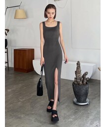 EMODA | リブスリットマキシニットワンピース(ワンピース)