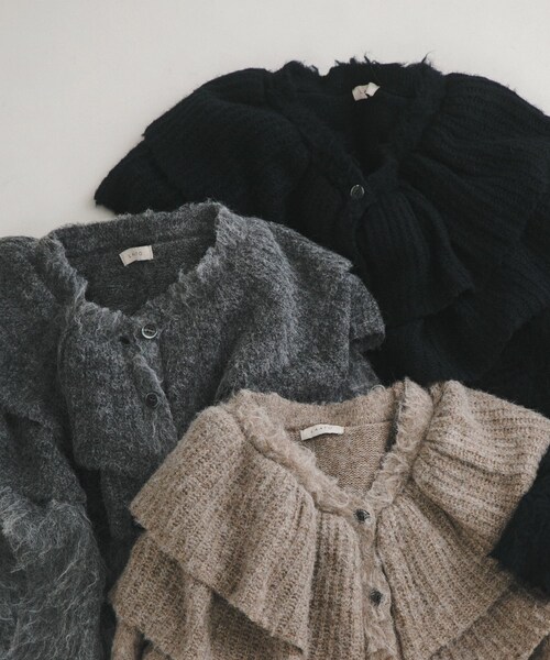 LAATO（ラート）の「frill frill knit cardigan（ニット/セーター・レディース・ラテ/シャドウ/モス/ハニー・FREE/Free）」の15枚目の写真