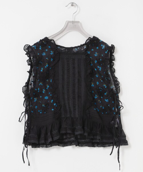 URBAN RESEARCH(アーバンリサーチ)の「crinkle crinkle crinkle SHEER FLOWER VEST BLOUSE(シャツ/ブラウス・レディース・BLACK/IVORY・Free)」の6枚目の写真