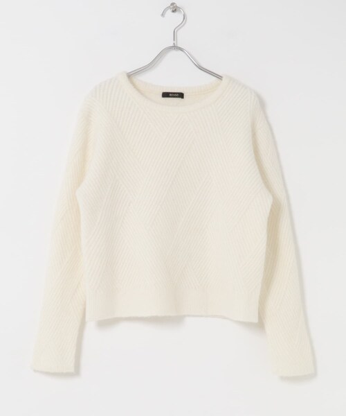 URBAN RESEARCH ROSSO（アーバンリサーチロッソ）の「ダイヤ柄編ラメミックスニット（ニット/セーター・レディース・OFF WHITE/BABY PINK/SILVER・Free）」の12枚目の写真