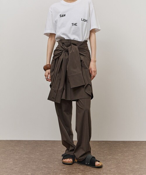 ADAM ET ROPE'(アダムエロペ)の「マルチWAYレイヤードシャツパンツ/接触冷感(スラックス・レディース・グレー/ダークブラウン・34/36/38)」の12枚目の写真