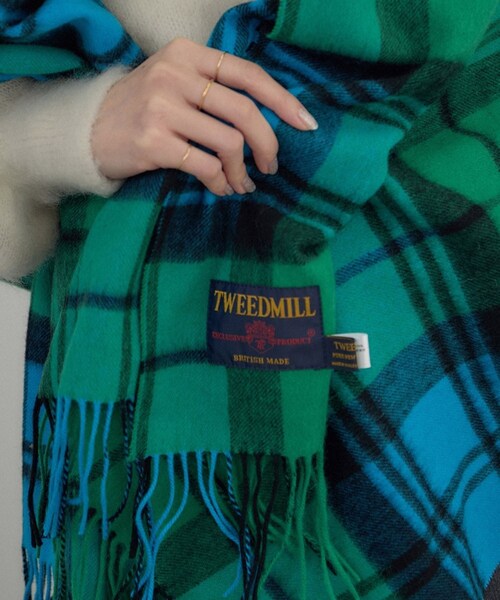 ADAM ET ROPE'(アダムエロペ)の「【TWEEDMILL(ツイードミル)】Knee Rug(大判ストール)(マフラー・レディース・グレー系/カーキ/ターコイズ/レッド系・F)」の10枚目の写真
