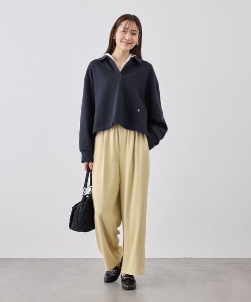 ROPE' PICNIC（ロペピクニック）の「スキッパースウェット（スウェット・レディース・ライトグレー/ホワイト/ネイビー/クリーム系・F）」の15枚目の写真