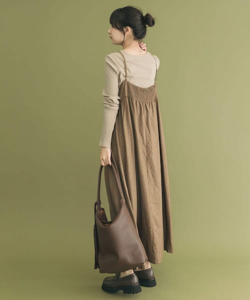 ITEMS URBANRESEARCH(アイテムズ アーバンリサーチ)の「インナーセットキャミワンピース(ワンピース・レディース・GRY×BLK/BEG×BRN/BRN×BLK・FREE)」の3枚目の写真