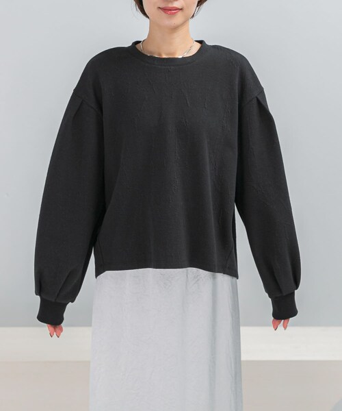 URBAN RESEARCH ROSSO（アーバンリサーチロッソ）の「タックスリーブジャガードスウェット（スウェット・レディース・WHITE/BLACK・FREE）」の12枚目の写真