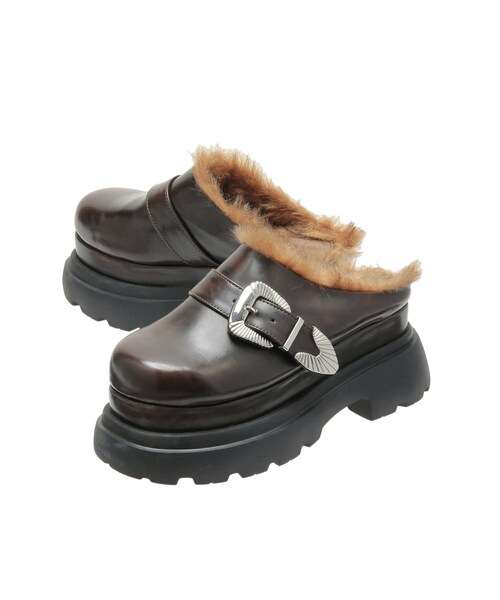 MURUA（ムルーア）の「インナーファーベルテッドクロッグス（その他シューズ・レディース・ブラック/ブラウン・23.5/24.5）」の9枚目の写真