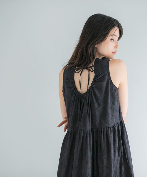 URBAN RESEARCH ROSSO（アーバンリサーチロッソ）の「インドコットン バックシャンワンピース（ワンピース・レディース・BLACK/BLUE・Free）」の5枚目の写真
