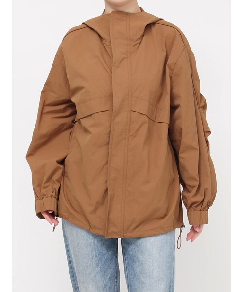 nagonstans ナイロンサテン タックブルゾン　M ブラウン nagonstans(ナゴンスタンス)｜ナイロンサテン タックブルゾン/Black の