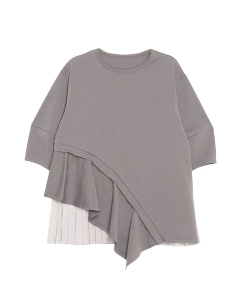 ELENDEEK（エレンディーク）の「SLIDE FLARE DOCKING CS（Tシャツ/カットソー・レディース・オフホワイト/グレー/ブラック・F）」の7枚目の写真