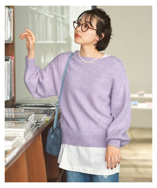 nissen（ニッセン）の「ふんわり柔らかシャギーゆるニット（ニット/セーター・レディース・チャコールグレー/ピンク/ベージュ/ブルーグレー・L~LL相当/3L~4L相当/5L~6L相当/8L相当/10L相当）」の16枚目の写真