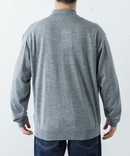 URBAN RESEARCH（アーバンリサーチ）の「YLEVE　W/S CASHMERE  KNIT POLO（ニット/セーター・メンズ・020 GREY/120 NAVY/100 RED・4）」の5枚目の写真