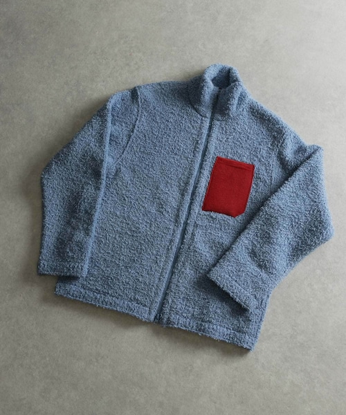 THE GOODLAND MARKET（ザグッドランドマーケット）の「米富繊維　KNIT FLEECE BLOUSON（ブルゾン・メンズ・24ORANGE/12GRAY/41BEIGE/62BLUE・3）」の3枚目の写真