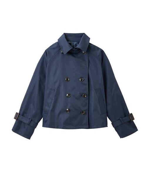 nissen（ニッセン）の「【9月25日（木）PM12時から販売開始】小さいサイズ　【cahoさんコラボ】ショートトレンチ　低身長さん・小柄女性（ジャケット/アウター・レディース・ベージュ/ネイビー・PSS・PS/PM・PL）」の4枚目の写真