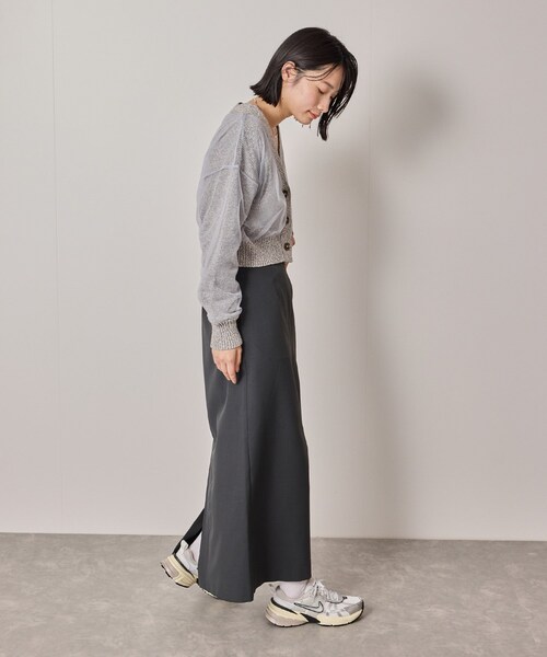 NERGY（ナージー）の「【ウォッシャブル対応】チュールコンビニットカーディガン（カーディガン/ボレロ・レディース・グレー/オフホワイト・F）」の5枚目の写真