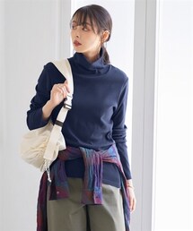 nissen | 大きいサイズ綿１００％フライスタートルネックＴシャツ(Tシャツ/カットソー)
