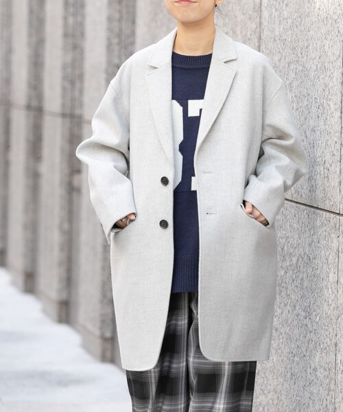 URBAN RESEARCH DOORS(アーバンリサーチドアーズ)の「FORK&SPOON チェスタージャケットコート(チェスターコート・レディース・BLACK/TOPGRAY/NUTSBROWN・1)」の2枚目の写真