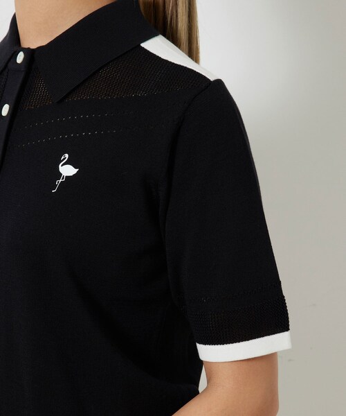 ROPE'(ロペ)の「ハーフスリーブニットポロ襟プルオーバー(ニット/セーター・レディース・ブラック/ホワイト系/イエロー・L/M/S)」の22枚目の写真