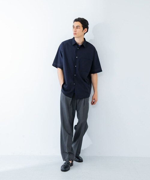 URBAN RESEARCH（アーバンリサーチ）の「ウォッシャブルウールサイロフィルショートスリーブシャツ（シャツ/ブラウス・メンズ・NAVY/BLACK/CHARCOAL・M/L/XL）」の22枚目の写真