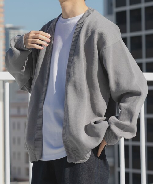 ITEMS URBANRESEARCH（アイテムズ アーバンリサーチ）の「『洗濯可/抗菌/防臭/UVカット』高機能リブニットカーディガン+インナー セット（ニット/セーター・メンズ・BLK/BLU/BEG/GRY・M/L）」の16枚目の写真