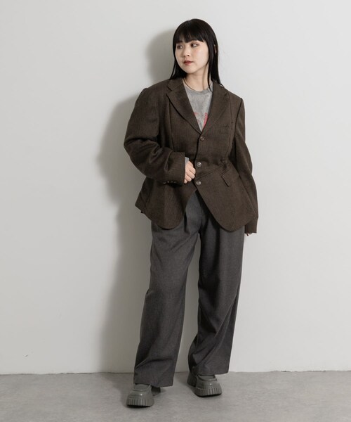 THE GOODLAND MARKET（ザグッドランドマーケット）の「77circa　make v shape tweed jacket（テーラードジャケット・レディース・brown1/brown2/brown3/brown4・one）」の11枚目の写真