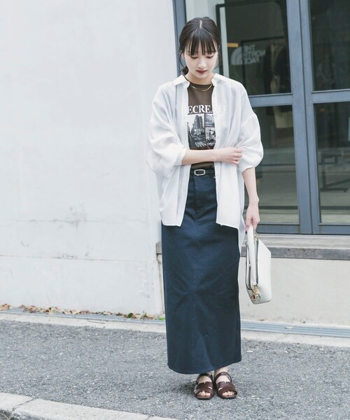 ITEMS URBANRESEARCH（アイテムズ アーバンリサーチ）の「『イージーケア』ストレッチチノスカート(楽着シリーズ)（スカート・レディース・CML/L.BEG/NVY・S/M）」の14枚目の写真