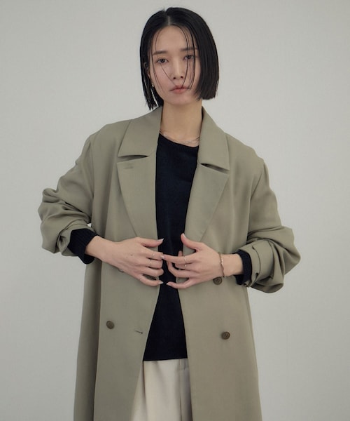 ADAM ET ROPE'（アダムエロペ）の「ニュアンストレンチコート（トレンチコート・レディース・ブラック/カーキ・F）」の14枚目の写真