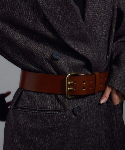 ADAM ET ROPE'（アダムエロペ）の「【TORY LEATHER（トリーレザー）】Wide Tongue Belt/ベルト（ベルト・レディース・ブラウン・F）」の2枚目の写真
