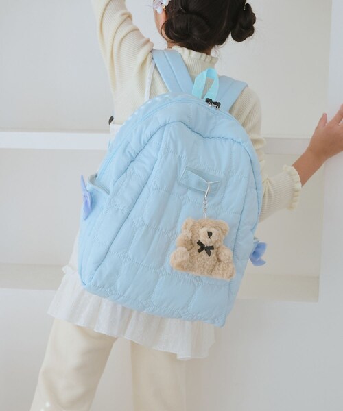 ROPE' PICNIC(ロペピクニック)の「【KIDS/キッズ】くまマスコット付キルティングリュック(バックパック/リュック・キッズ・キナリ/サックス・S)」の4枚目の写真