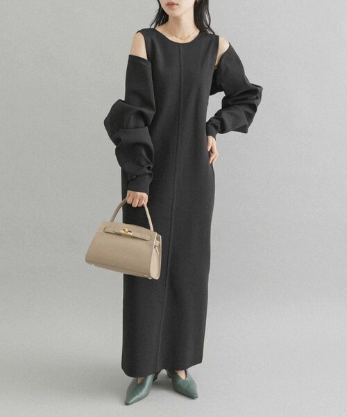 URBAN RESEARCH ROSSO（アーバンリサーチロッソ）の「UNiPH　スポンディッシュストレッチ ワンピース（ワンピース・レディース・ブラック・1）」の8枚目の写真