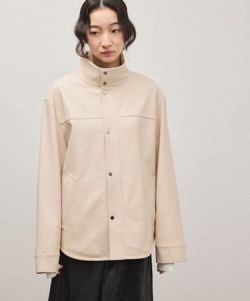 ADAM ET ROPE'(アダムエロペ)の「シンセティックレザースタンドネックブルゾン(ブルゾン・レディース・ブラック/キナリ・F)」の21枚目の写真
