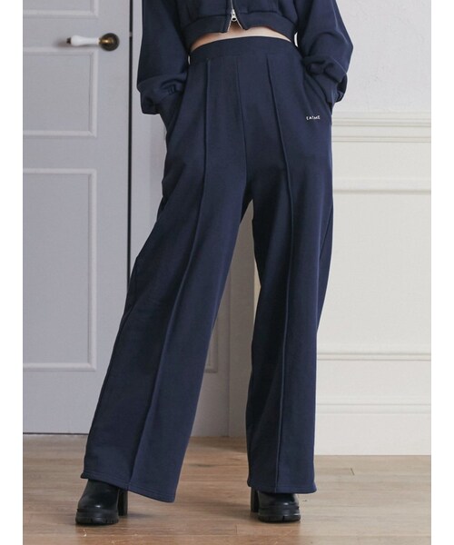 EATME（イートミー）の「スウェットワイドパンツ（セットアップ可能）（スウェットパンツ・レディース・ブラック/ピンク/ネイビー/ブラウン/アイボリー・F）」の19枚目の写真