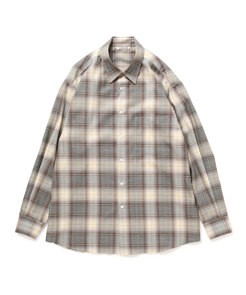 【AURALEE】SUPER LIGHT WOOL CHECK SHIRTS